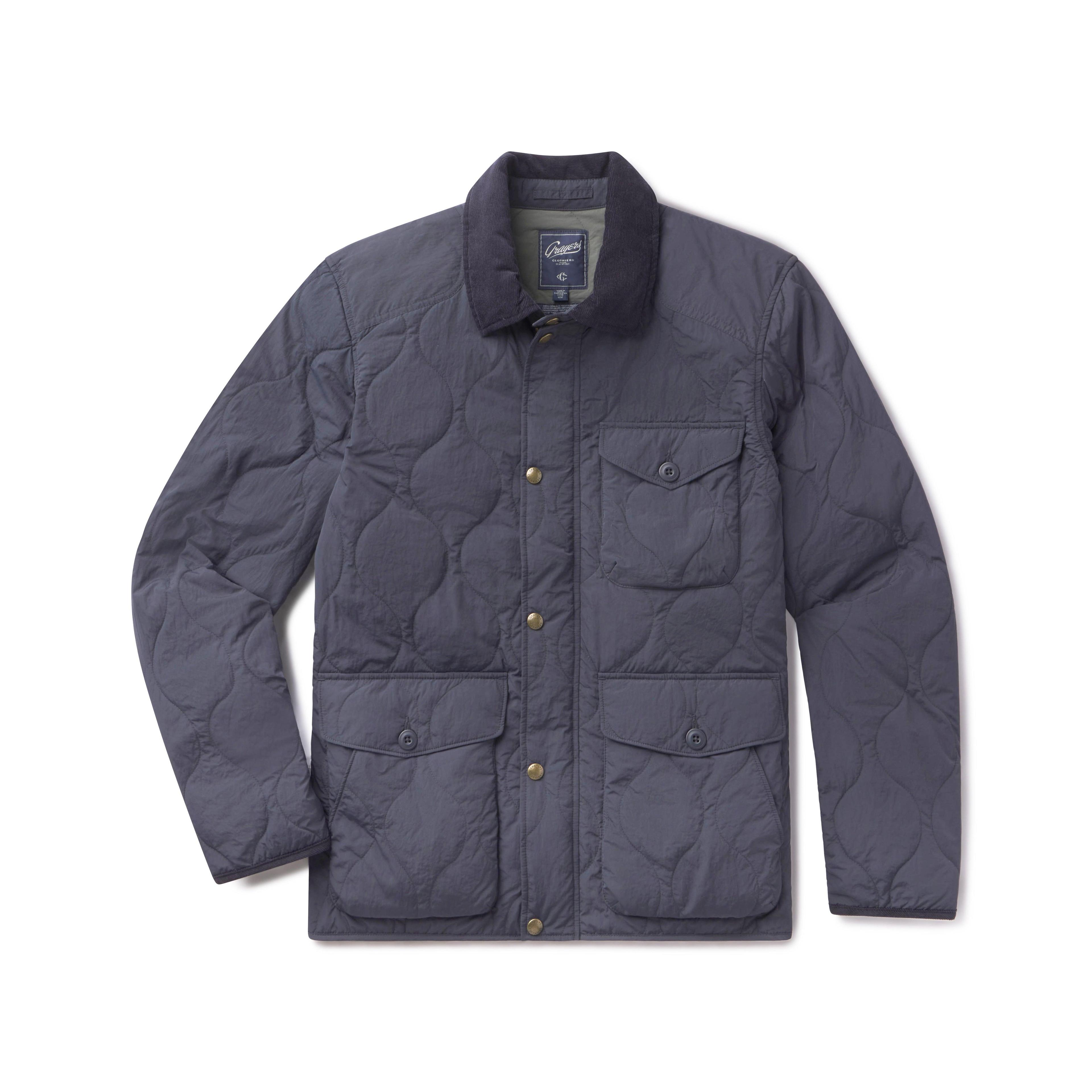 Andrew Lightweight Quilted Jacket - Navy Product Image