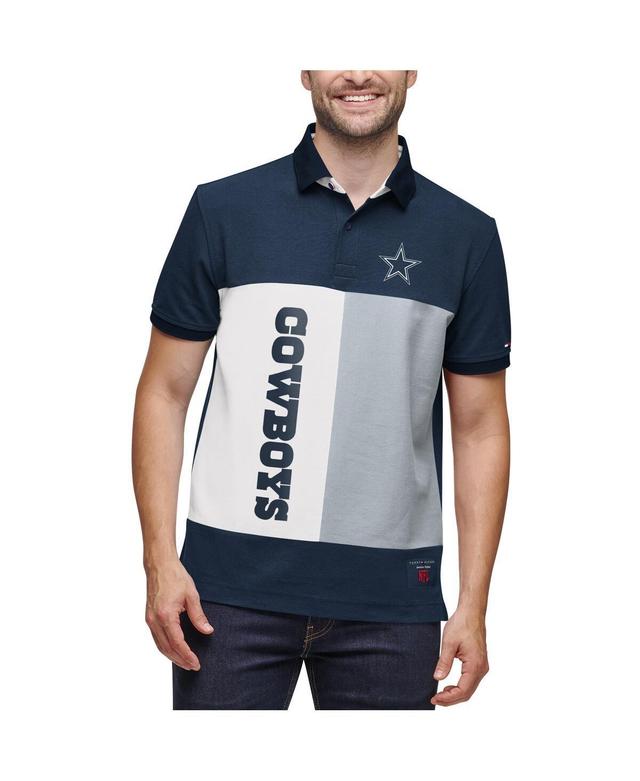 Mens Tommy Hilfiger Navy and Gray Dallas Cowboys Color Block Polo - Navy Product Image