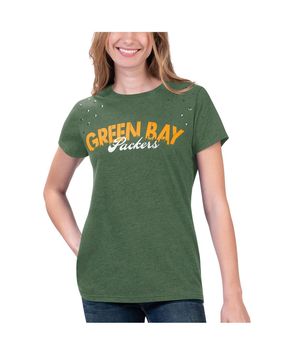 Womens G-iii 4Her by Carl Banks Heathered Green Green Bay Packers Main Game T-shirt Product Image