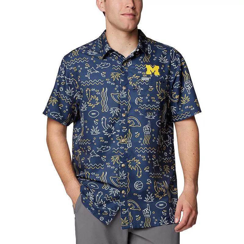 Columbia Men's Collegiate PFG Super Slack Tide Shirt - Michigan- Product Image