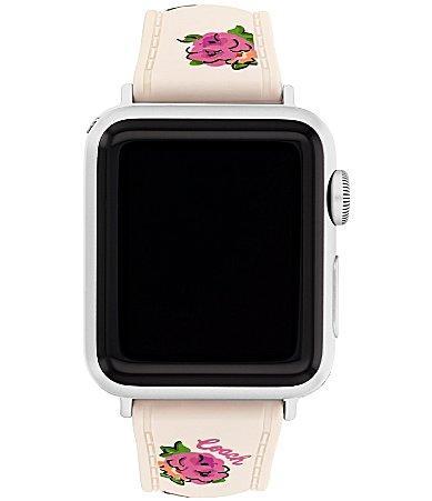 COACH Womens 384041mm Floral Chalk Silicone Strap for Apple Watch Product Image