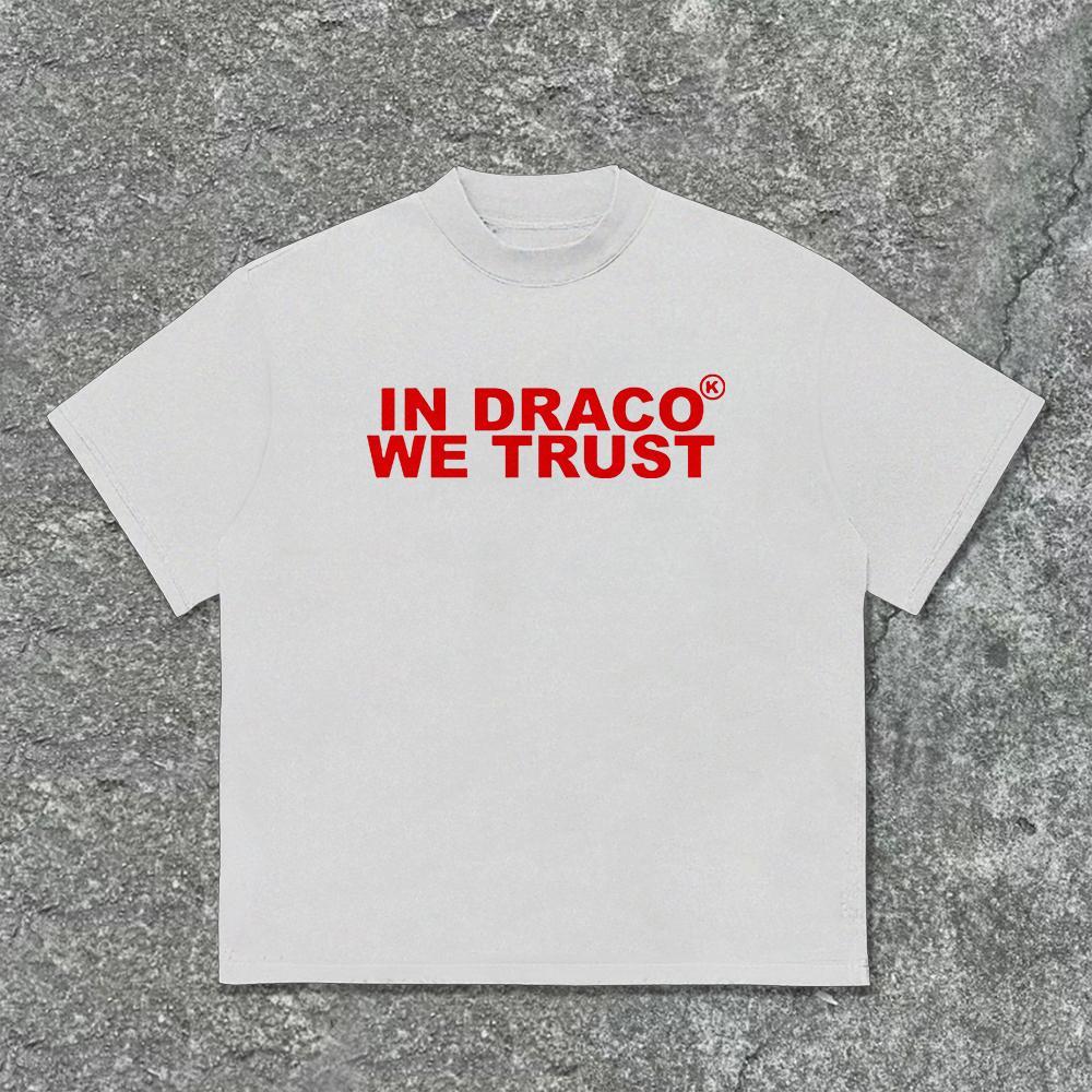 Vintage In Draco We Trust Graphic Cotton T-Shirt Product Image