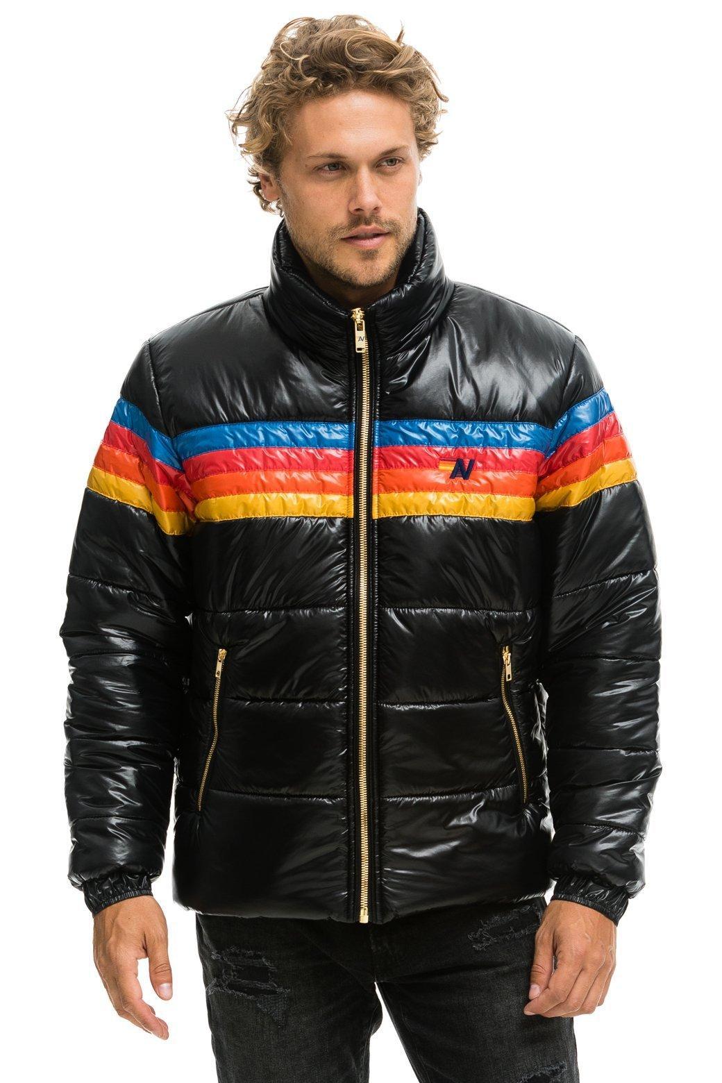 4 STRIPE LUXE TRAVELER JACKET - GLOSSY BLACK Male Product Image