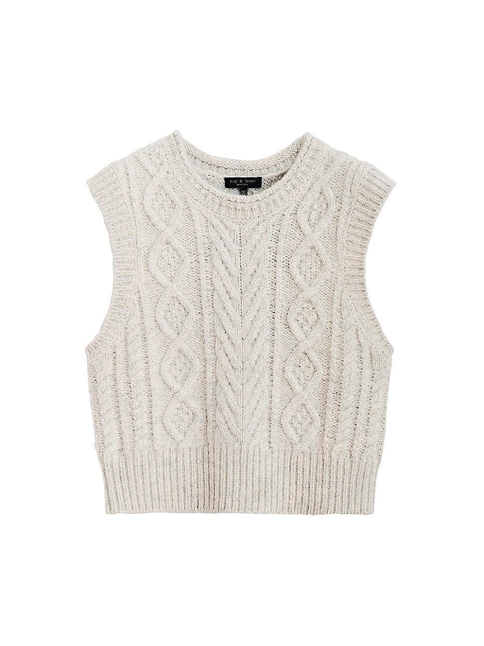 Womens Brody Cable-Knit Wool-Blend Vest Product Image