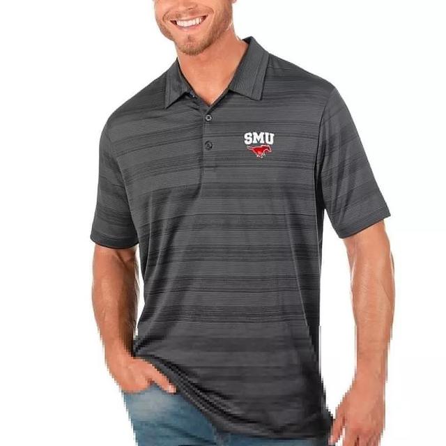 Mens Antigua Charcoal SMU Mustangs Compass Polo Product Image