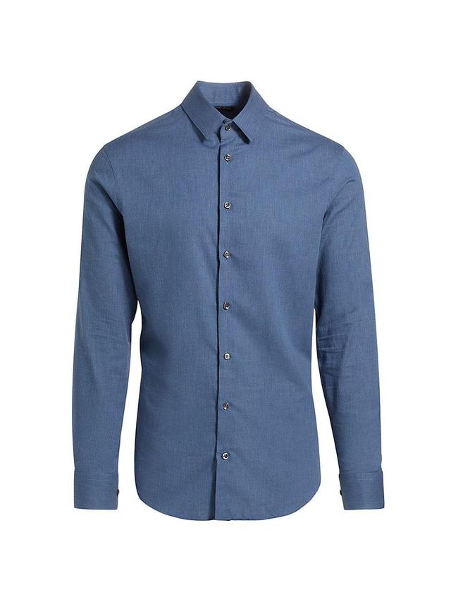 Mens Woven Cotton Button-Up Shirt Product Image