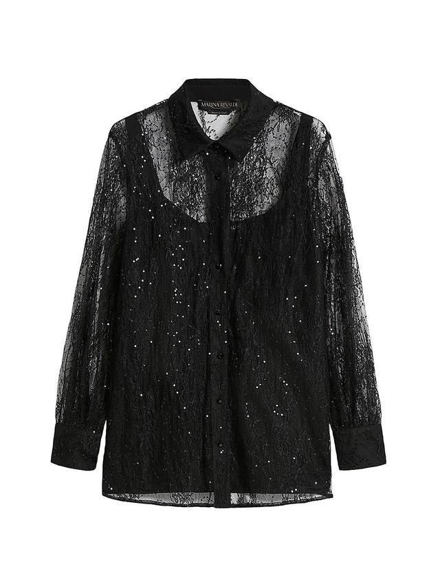 Womens Ideo Embellished Lace Shirt Product Image