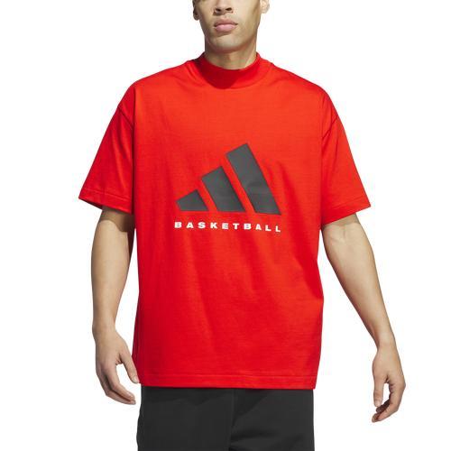 adidas Mens adidas Basketball T-Shirt - Mens Grey Melange Product Image