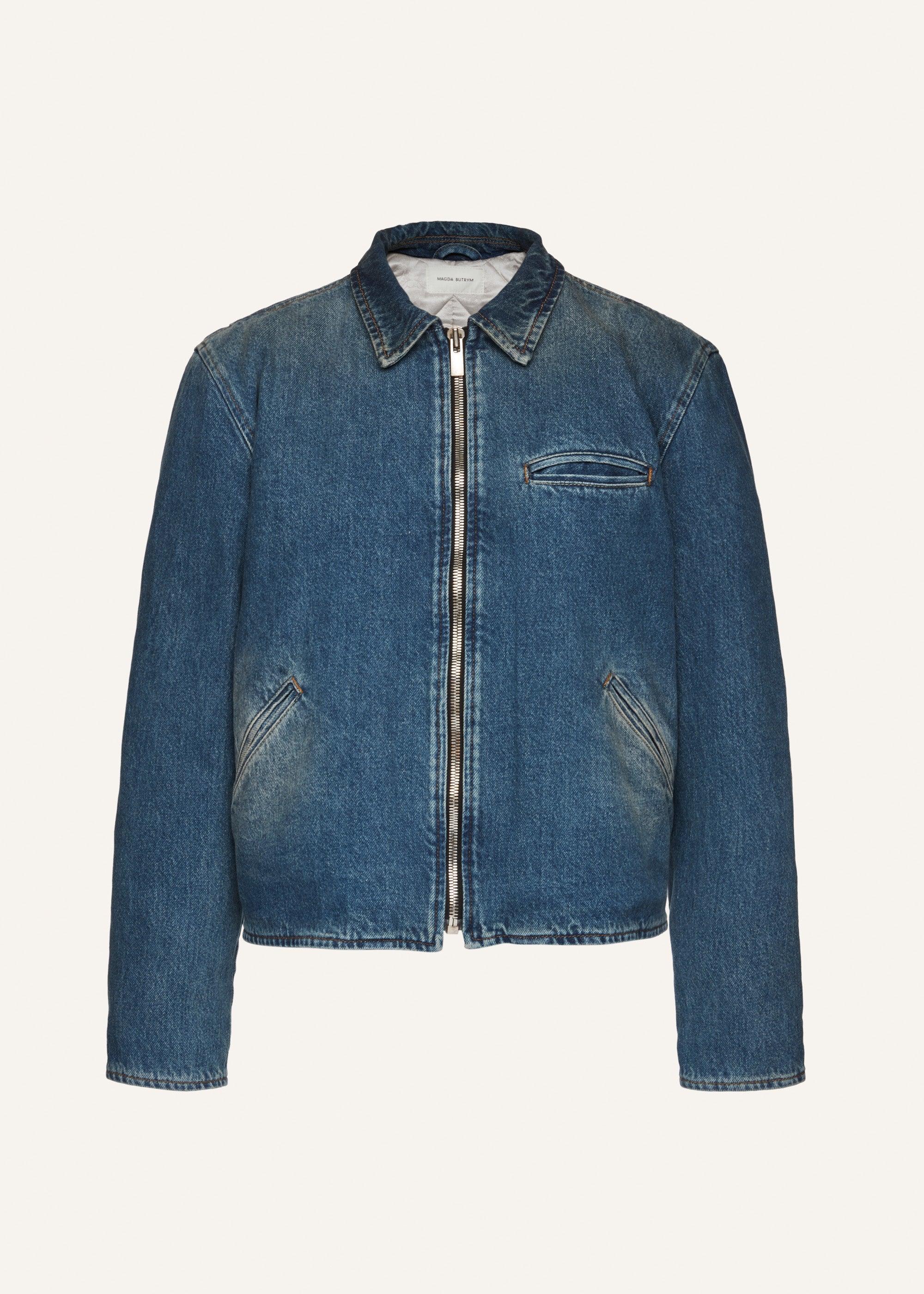 Boxy denim zip jacket Product Image