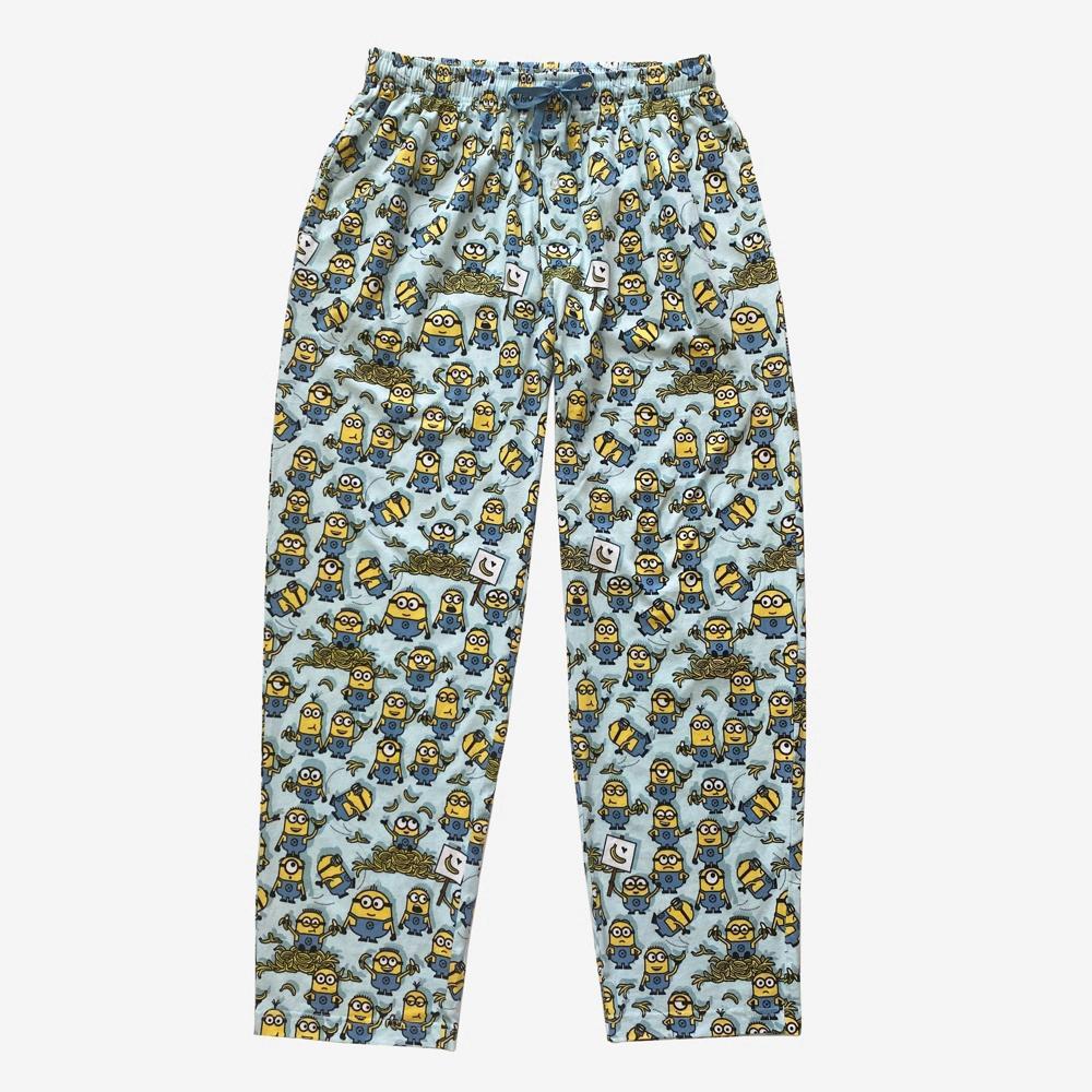 Mens Minions Knit Pajama Pants - Light Blue Product Image