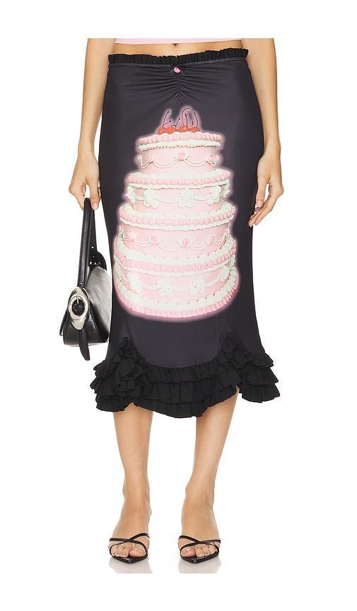 Birthday Cake Printed Stretchy Fishtail Skirt Product Image