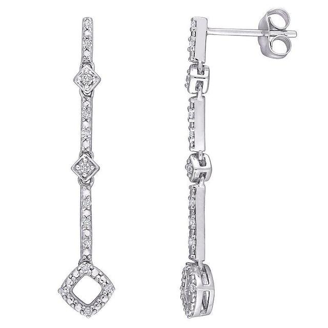 Stella Grace 10k White Gold 1/6 Carat T.W Diamond Dangle Earrings, Womens Product Image