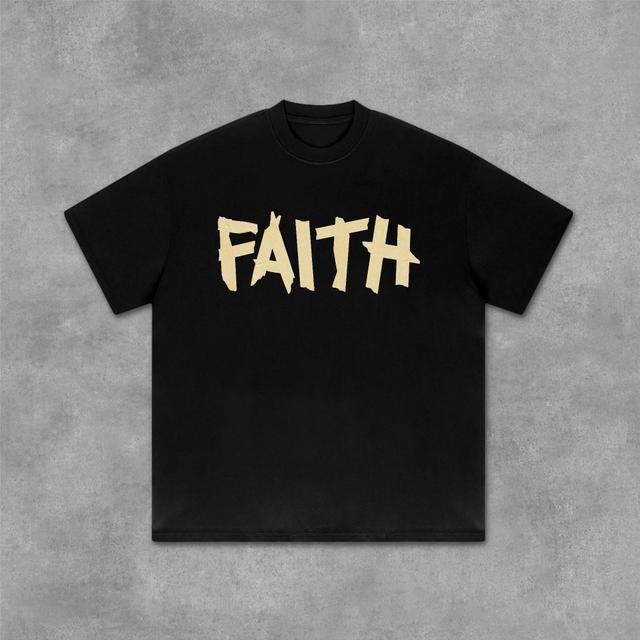 Paper Tape - Faith Cross Graphics Cotton T-Shirt Product Image