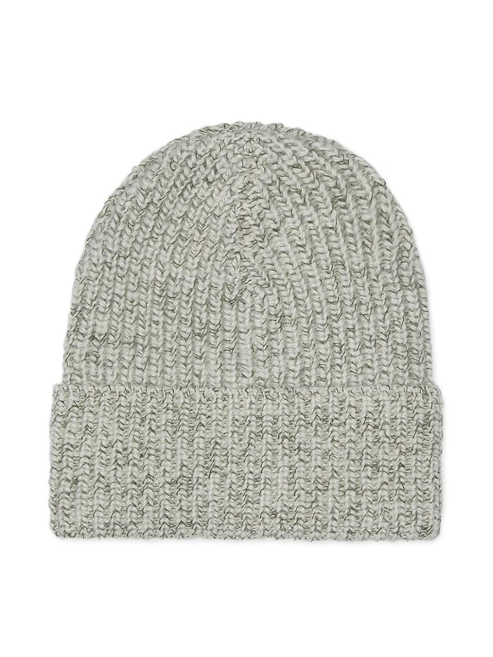 Mens Cashmere Chin Rib Knit Beanie Product Image