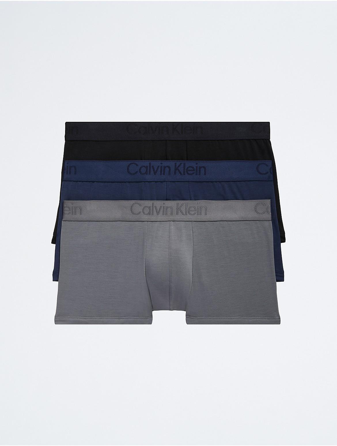 Calvin Klein Underwear CK Black Low Rise Trunks 3-Pack (Black Shadow/Grey Sky) Men's Underwear Product Image