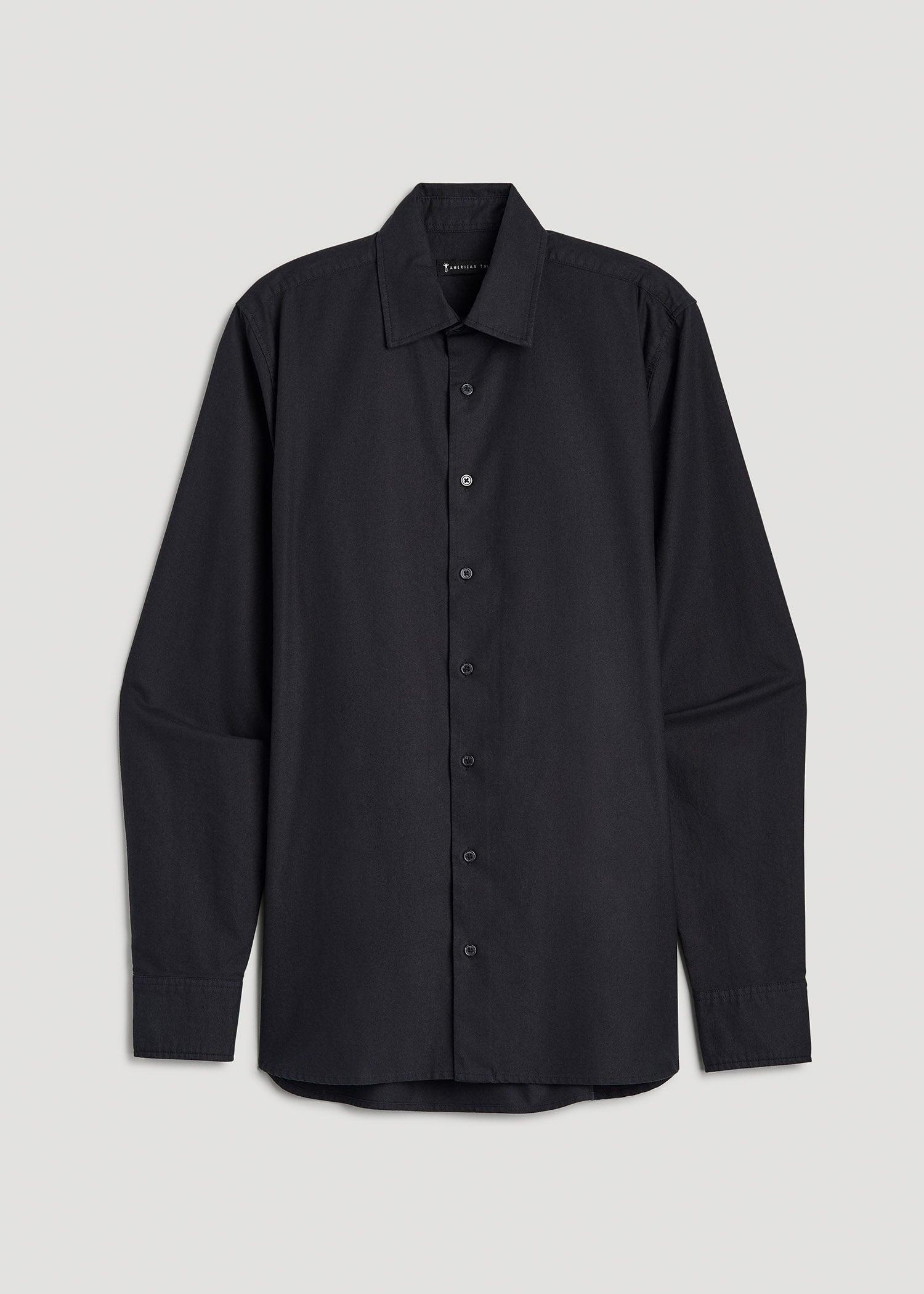 Pinpoint Oxford Shirt for Tall Men in Black Product Image