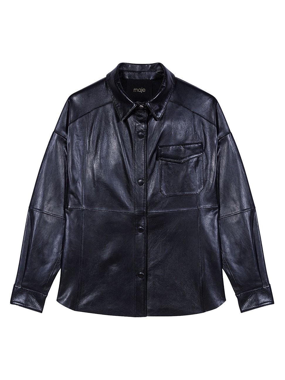 Womens Leather Shirt Product Image