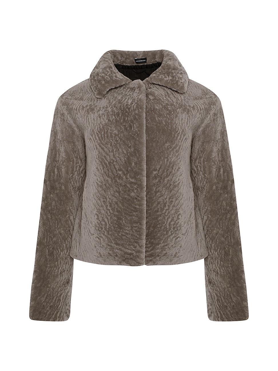 Womens Textured Shearling Lamb Jacket Product Image