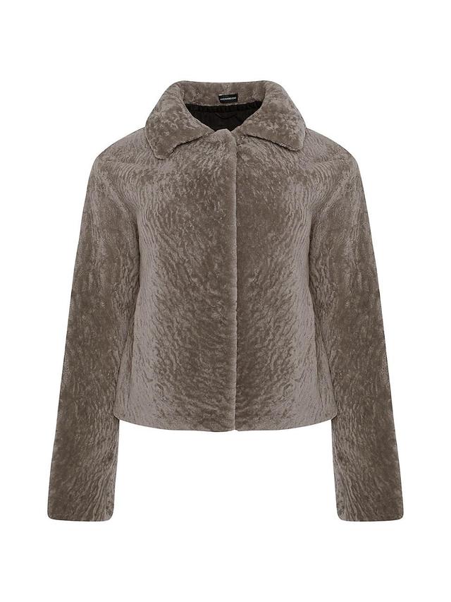 Womens Textured Shearling Lamb Jacket Product Image