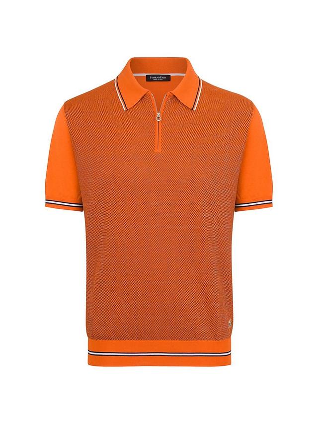 Mens Zip Polo Shirt Product Image