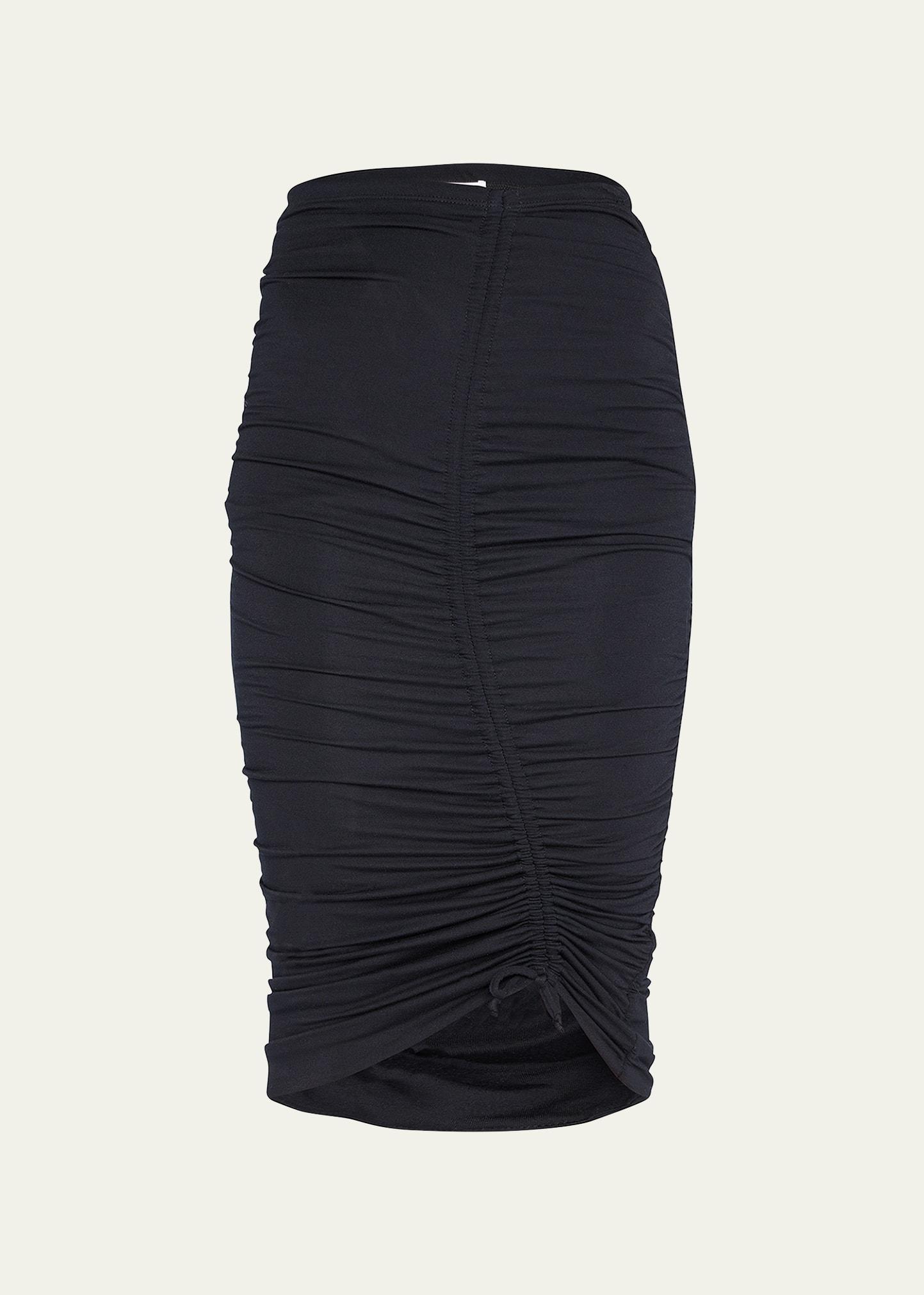 Anya Matte Jersey Ruched Midi Skirt Product Image