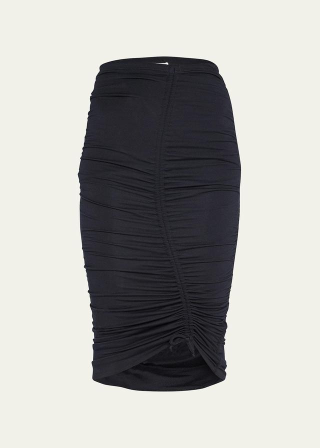 Jonathan Simkhai STANDARD Anya Matte Ruched Midi Skirt  - Size: XS - Gender: female Product Image