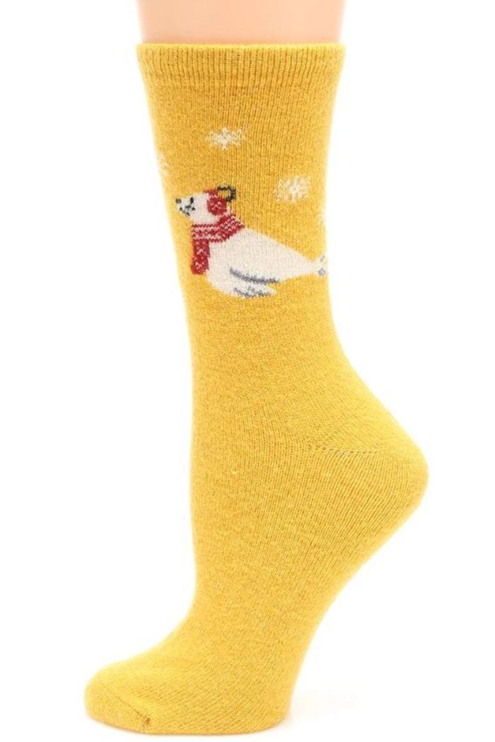 Women's Animals Wool Blend Crew Socks Female Product Image