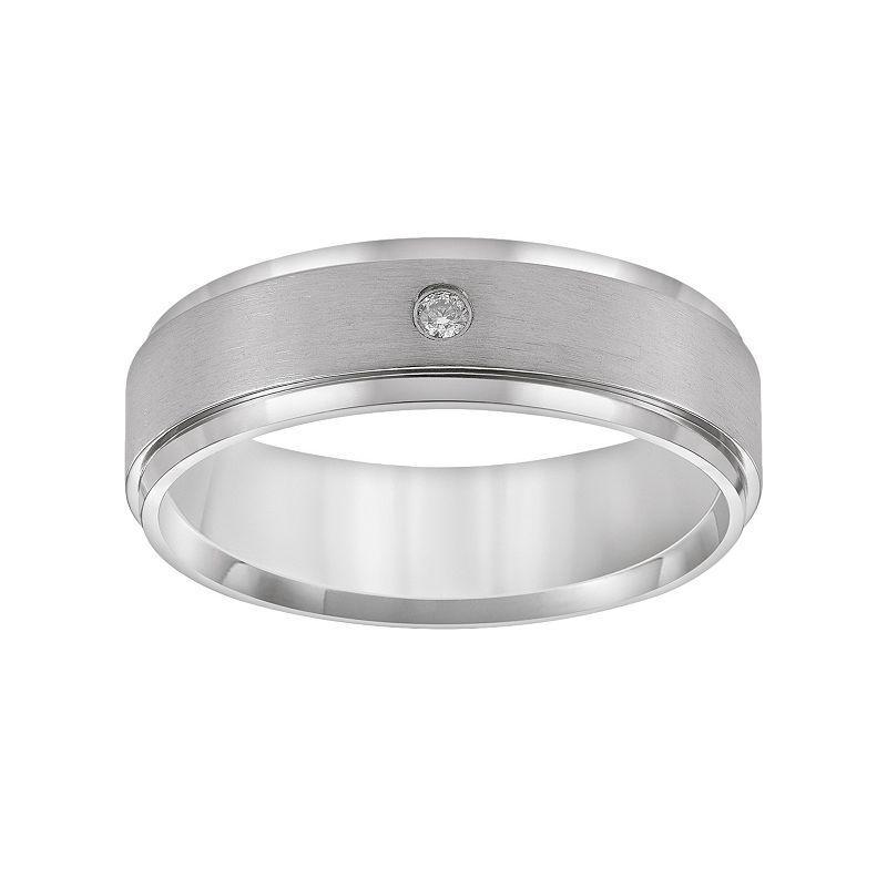 AXL Titanium Diamond Accent Wedding Band, Mens Grey Product Image