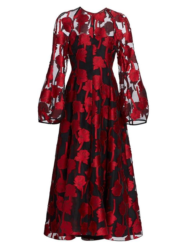 Womens Rose Fil-Coup Midi Dress Product Image