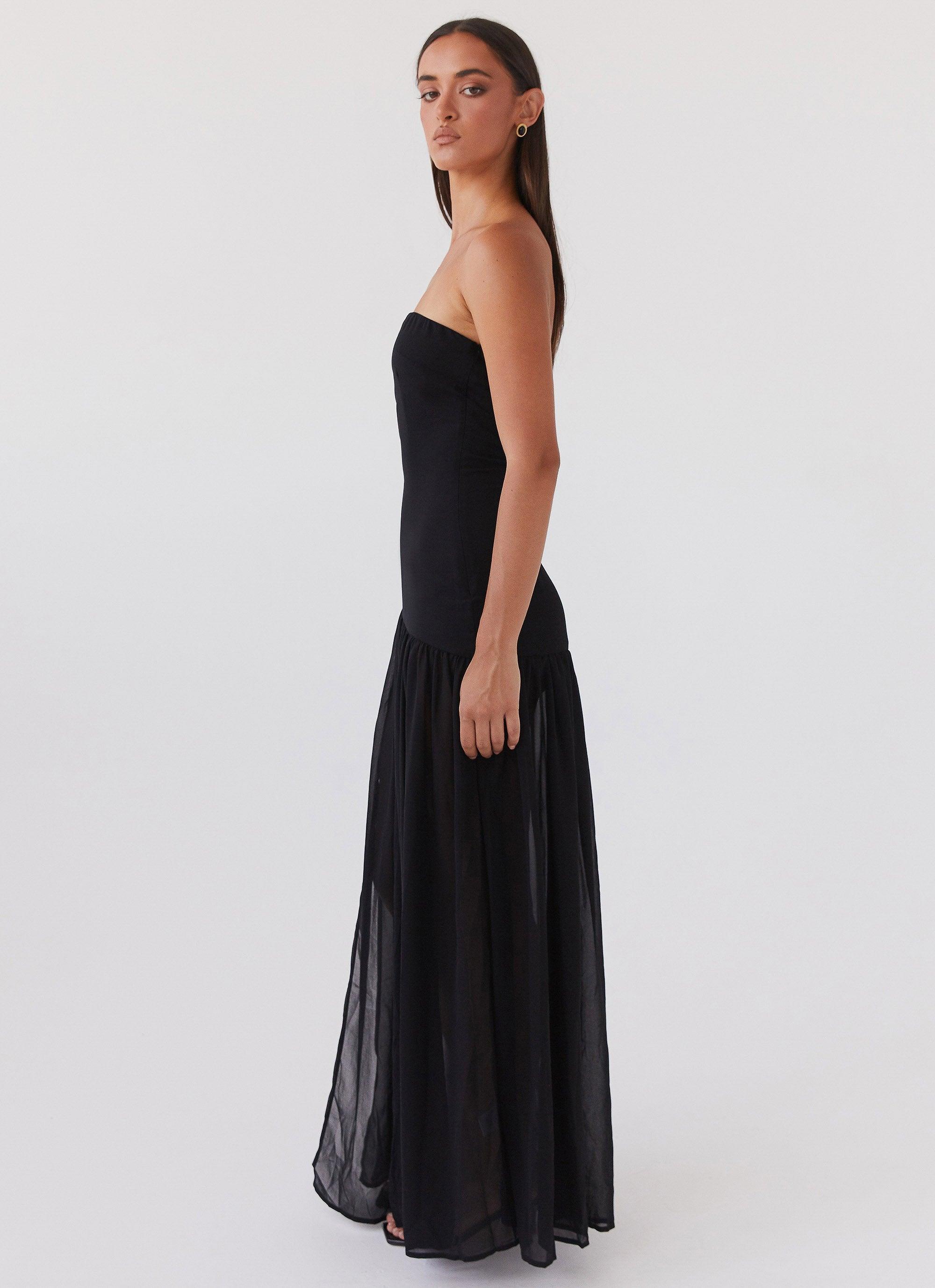 Eden Strapless Maxi Dress - Black Product Image