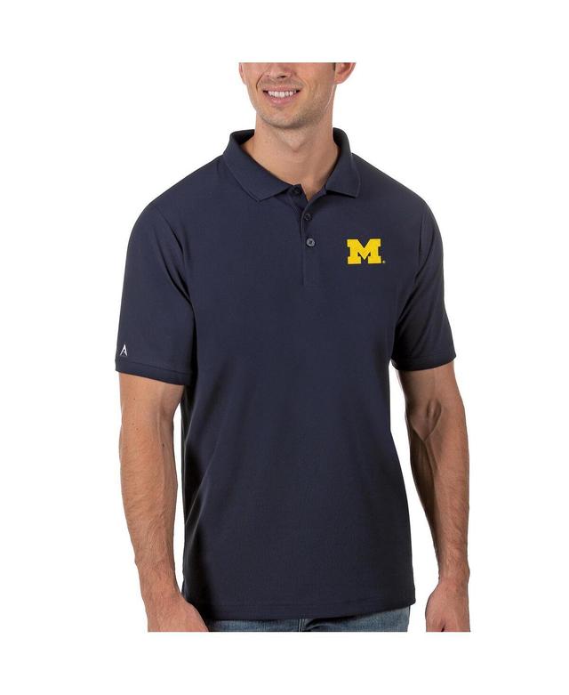 Antigua Mens Navy Michigan Wolverines Legacy Pique Polo Product Image