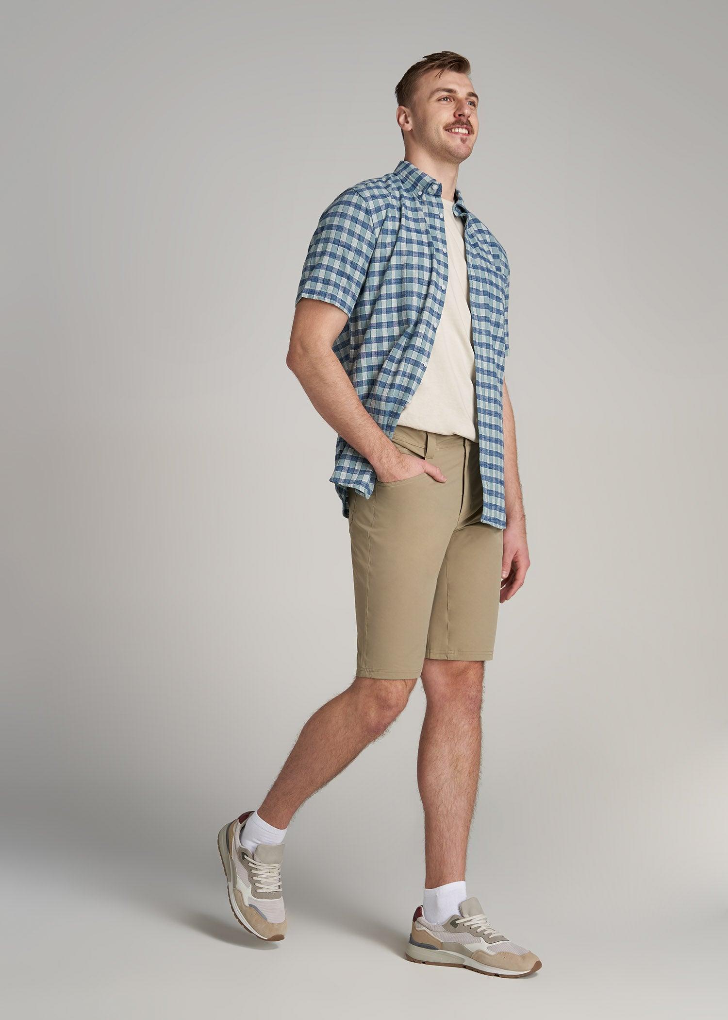 Hiking Shorts for Tall Men in Tan Male Product Image