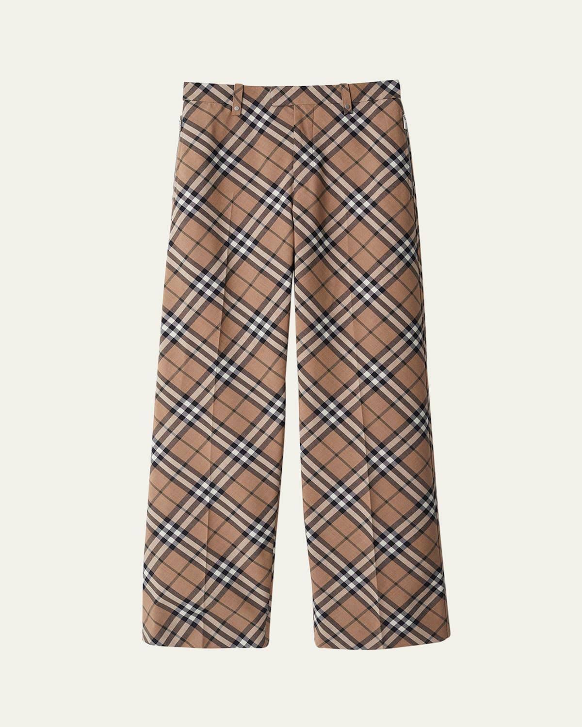 Mens Tailored Check Trousers Product Image