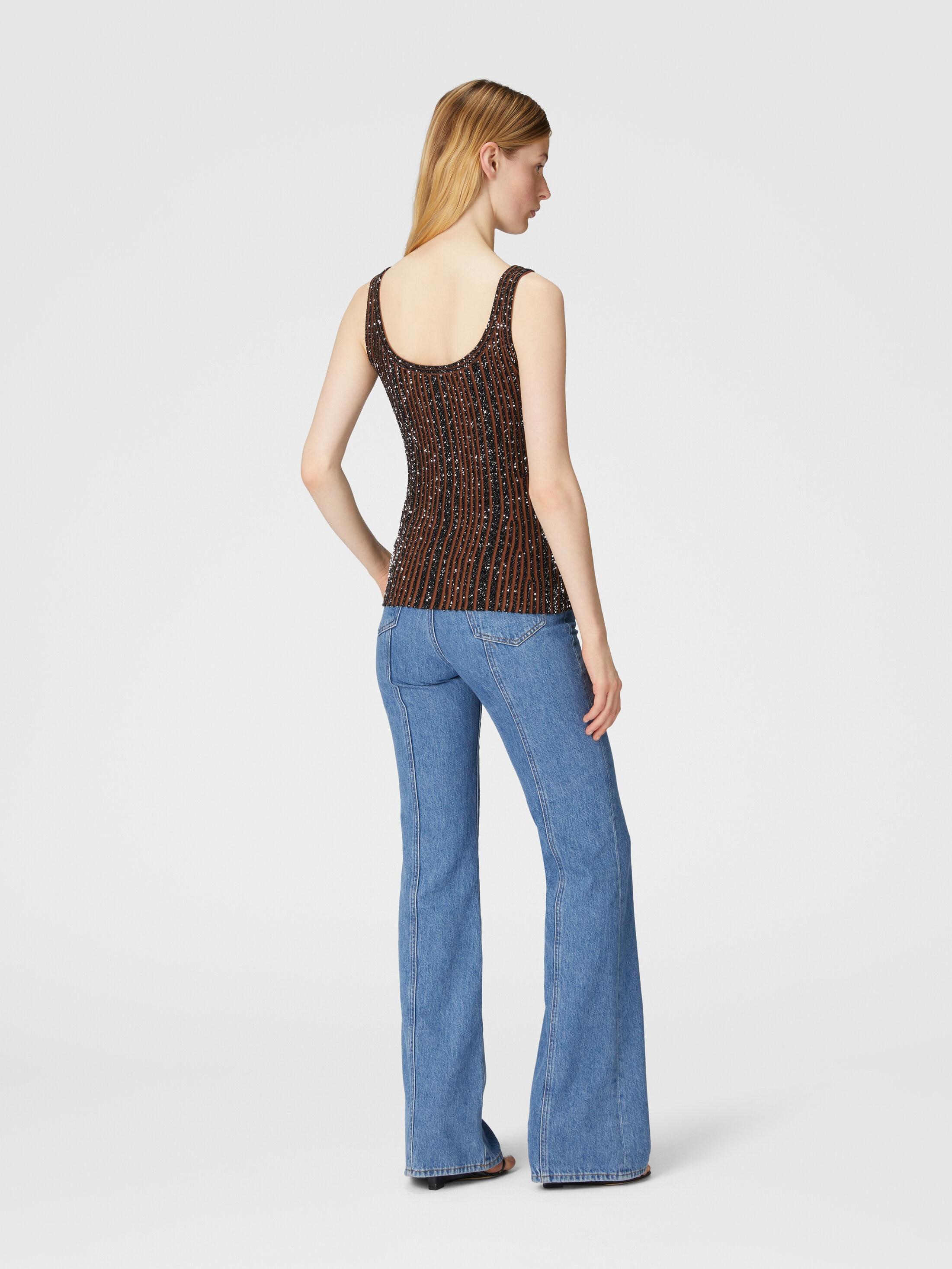 Ribbed tank top with sequins Product Image