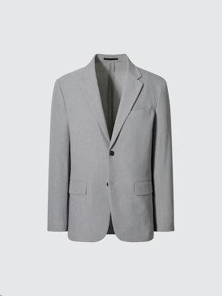 Mens Airsense Blazer (Wool-Like, Checked) with Quick-Drying Gray 2XS UNIQLO US Product Image