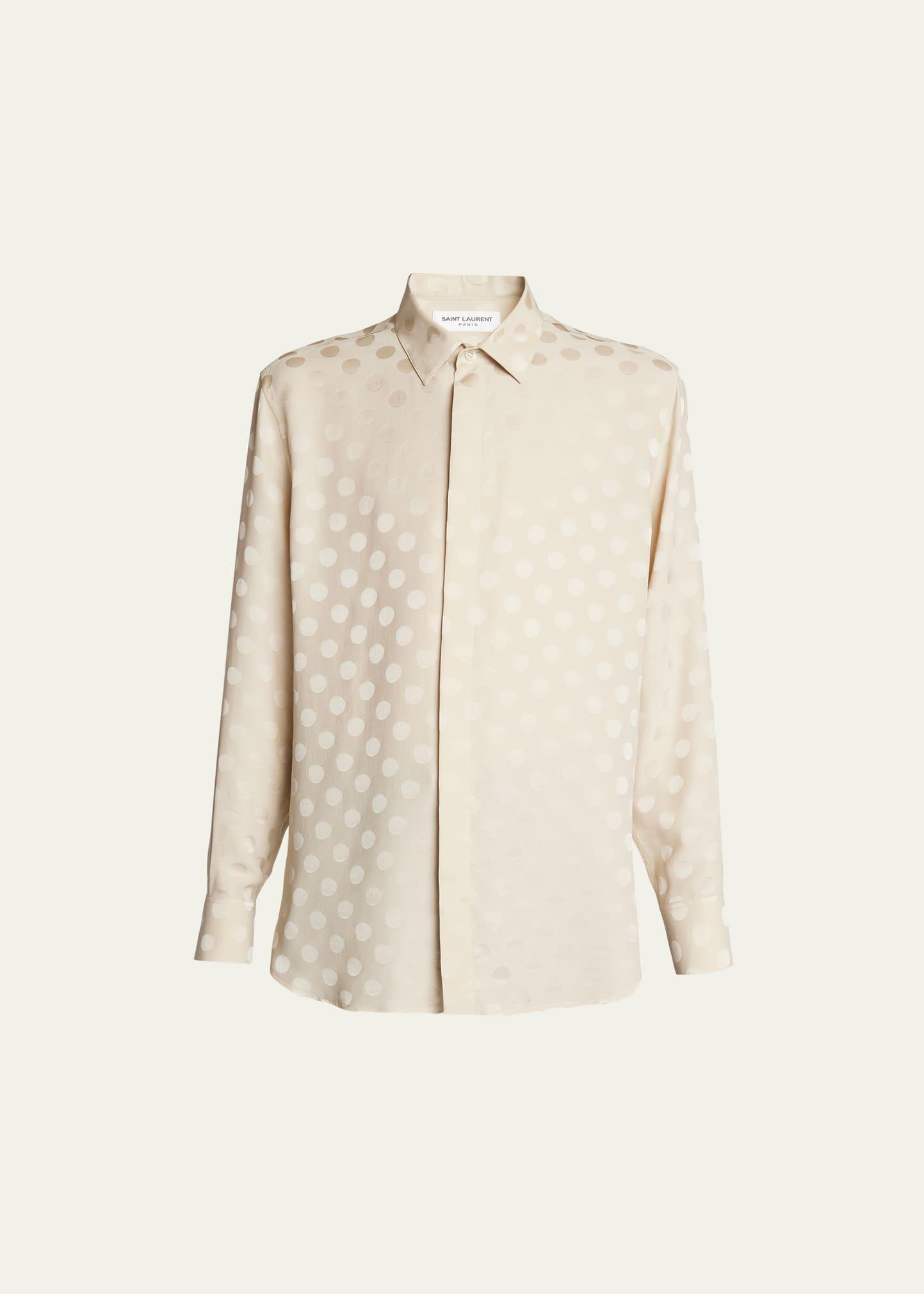 Mens Polka Dot Jacquard Dress Shirt Product Image