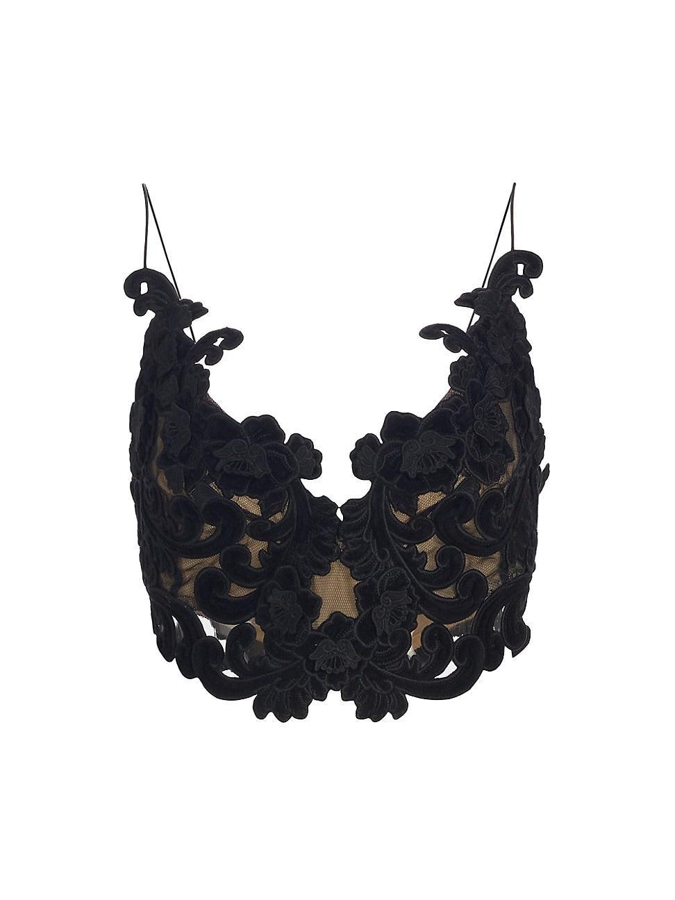 Womens Sensory Velvet Crop Top Product Image