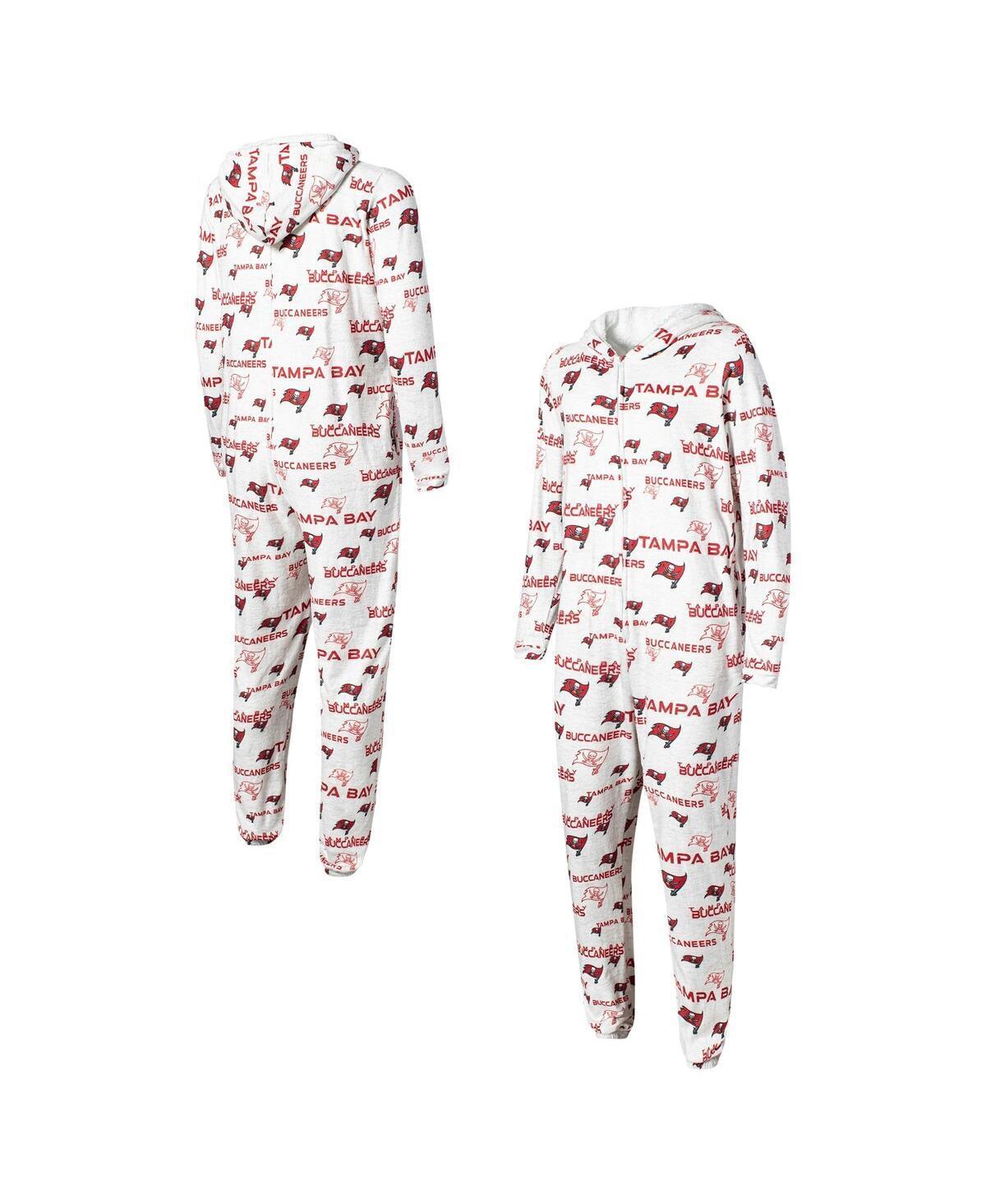 Mens Concepts Sport White Tampa Bay Buccaneers Allover Print Docket Union Full-Zip Hooded Pajama Suit Product Image