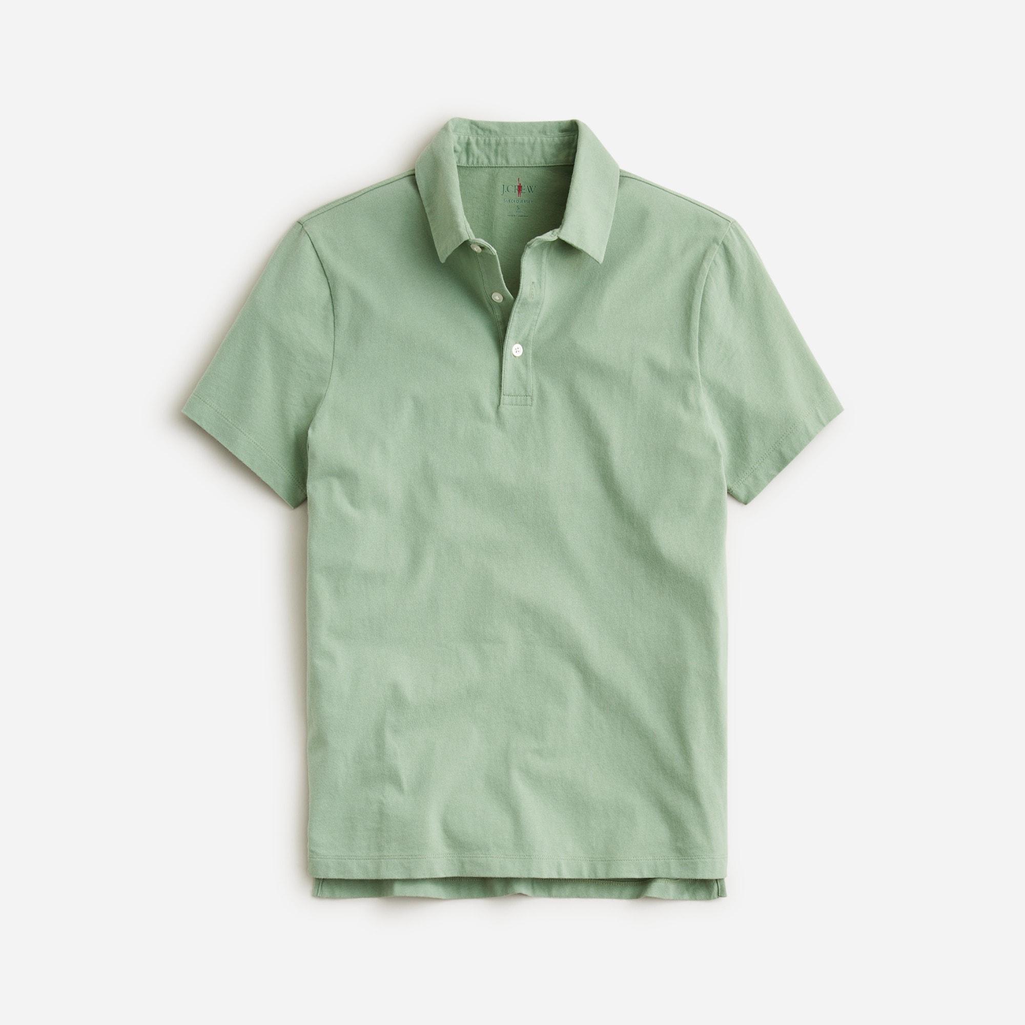 Sueded cotton polo shirt Product Image