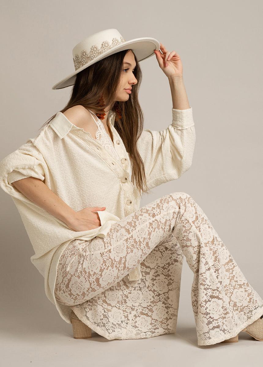 Abril Pant in Cream Product Image