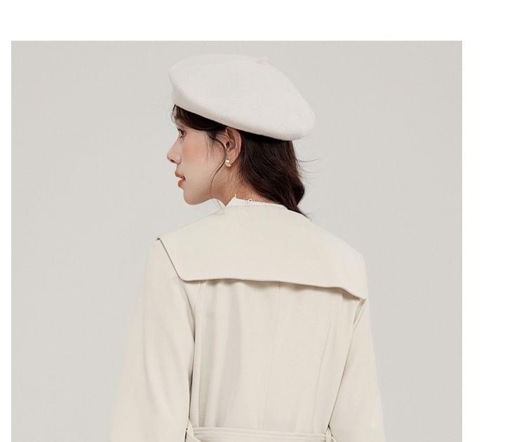 Plain Double-Breasted Trench Coat Product Image