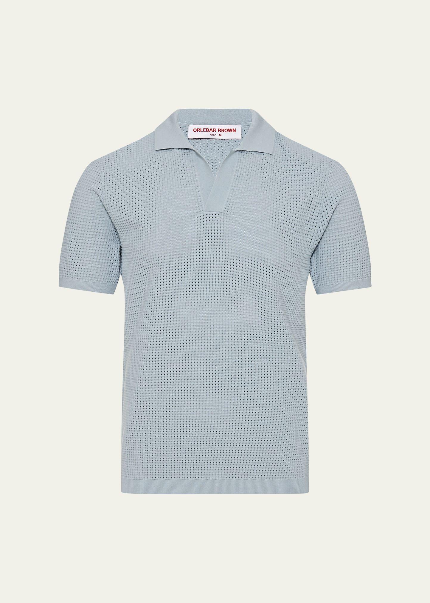 Mens Roddy Waffle-Knit Polo Shirt Product Image