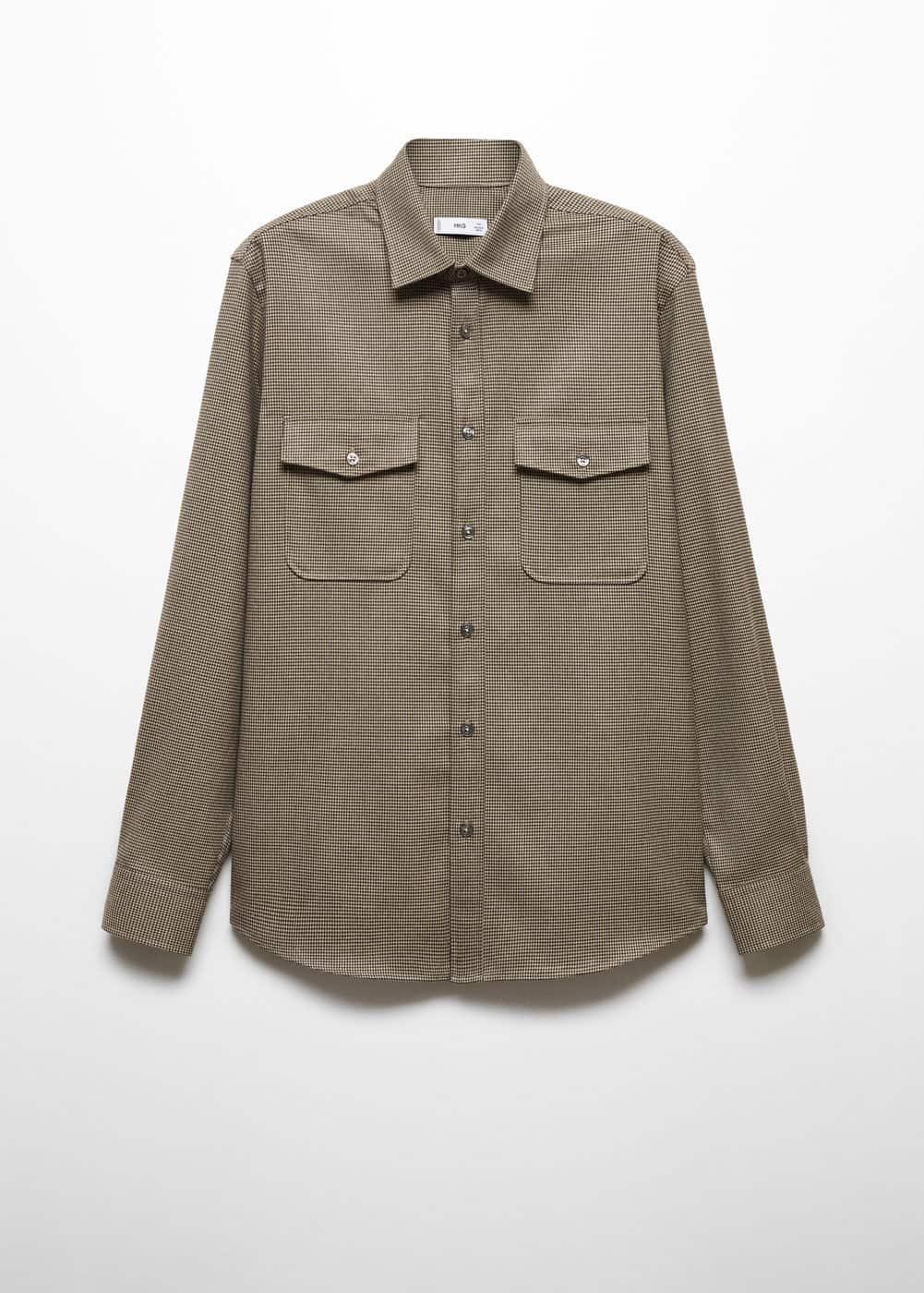 MANGO MAN - Chest-pocket cotton overshirt beigeMen Product Image