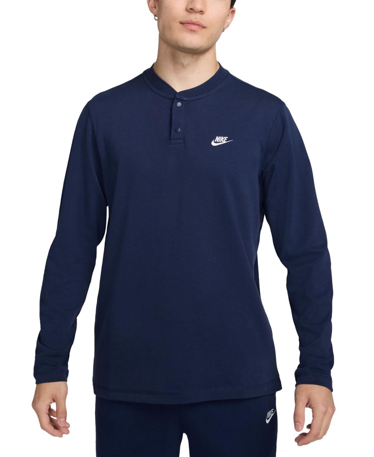 Mens Nike Club Fleece Long Sleeve Henley Product Image