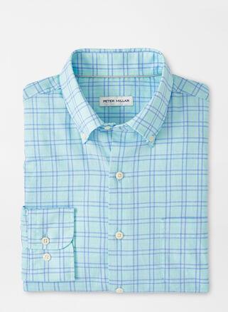 Peter Millar Mens Heron Cotton Sport Shirt | Color: Aloe | Size: XXL Product Image