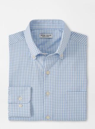 Peter Millar Mens Hanford Performance Twill Sport Shirt | Color: Cottage Blue | Size: 3XL Product Image