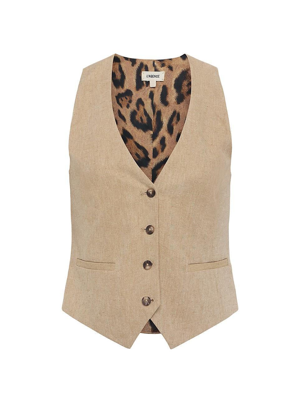 Womens Drina Linen-Cotton Vest Product Image