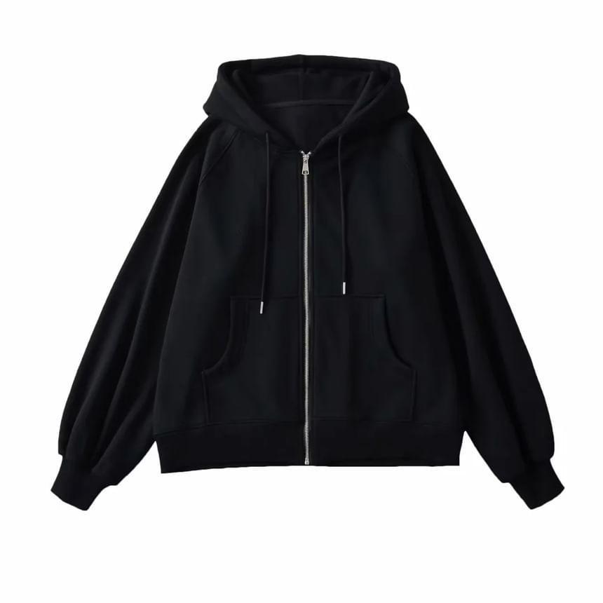 Plain Zip Hoodie Product Image