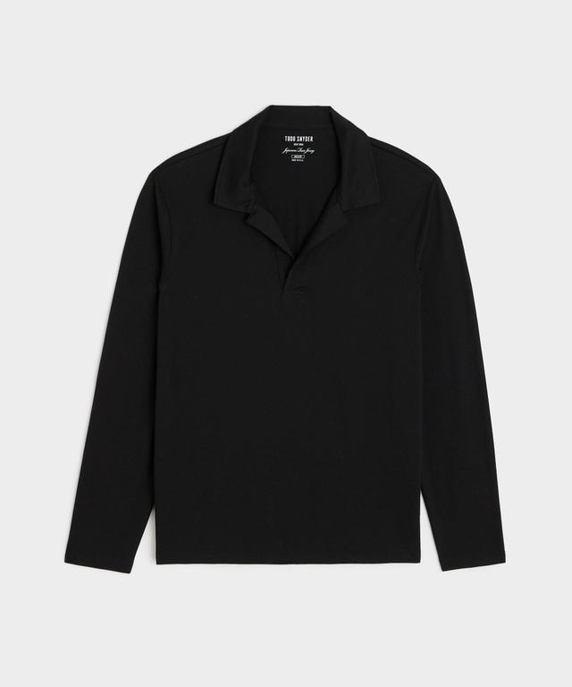 Luxe Jersey Montauk Polo in Black Product Image