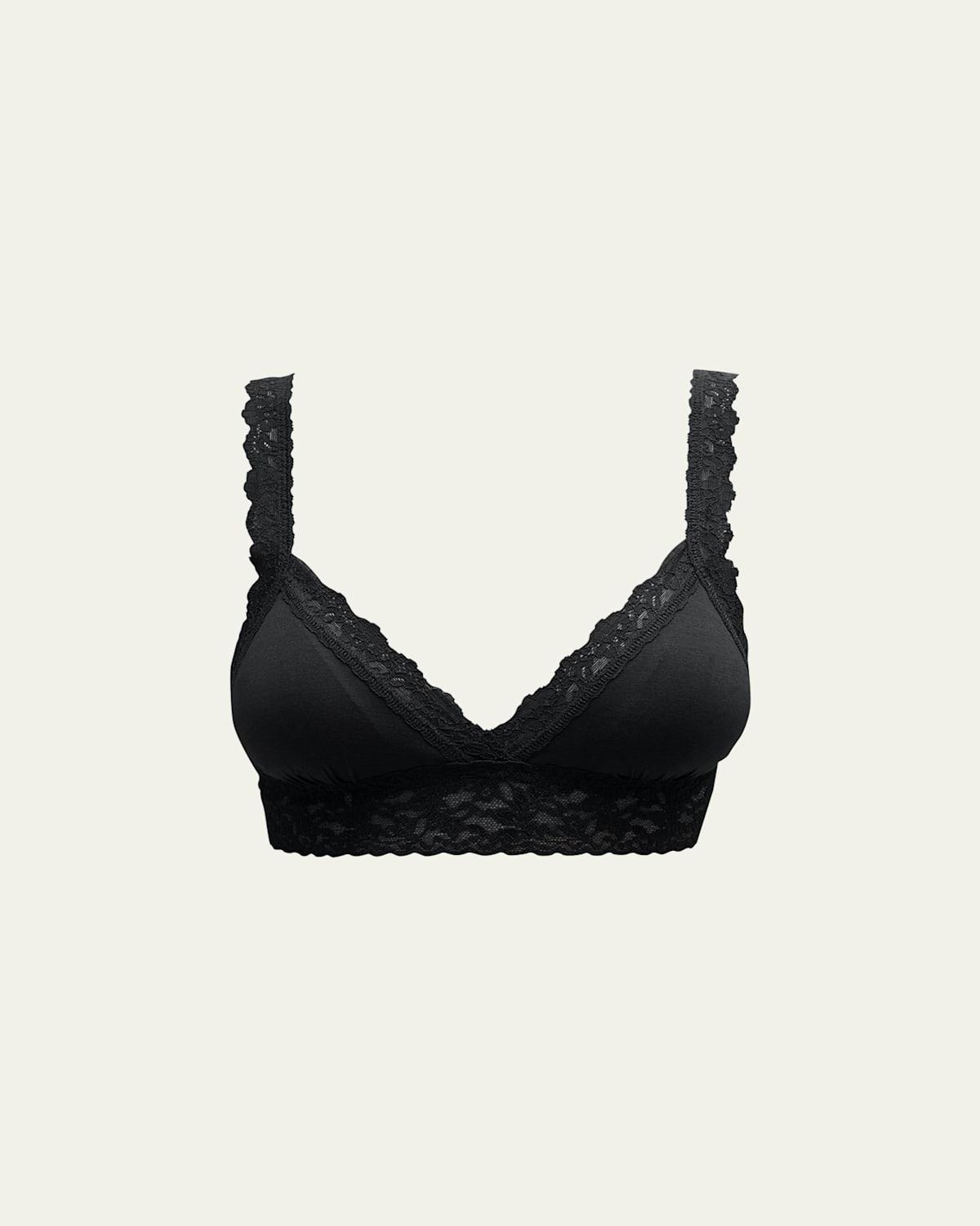 Organic Cotton Padded Lace-Trim Bralette Product Image